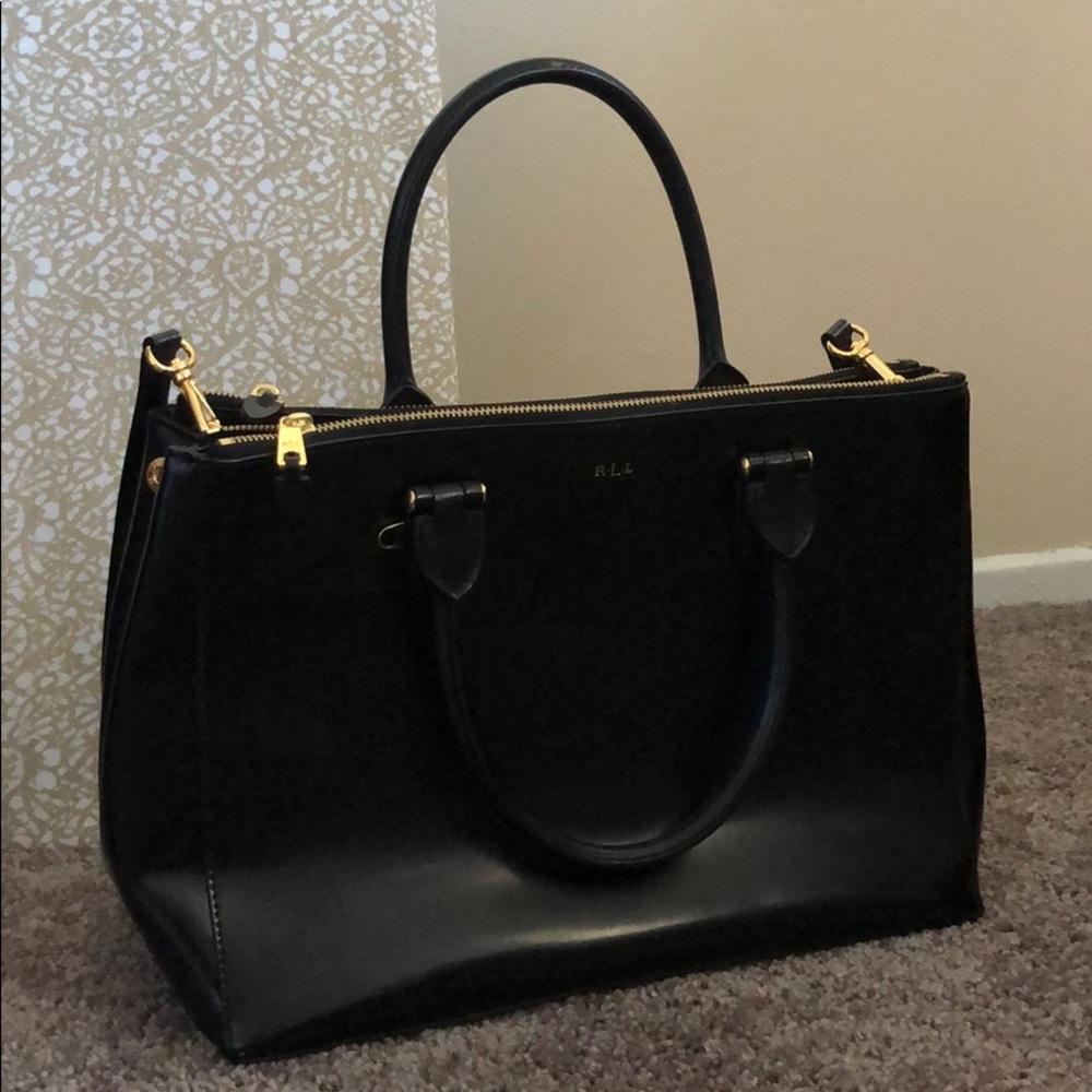 Ralph Lauren black leather purse
